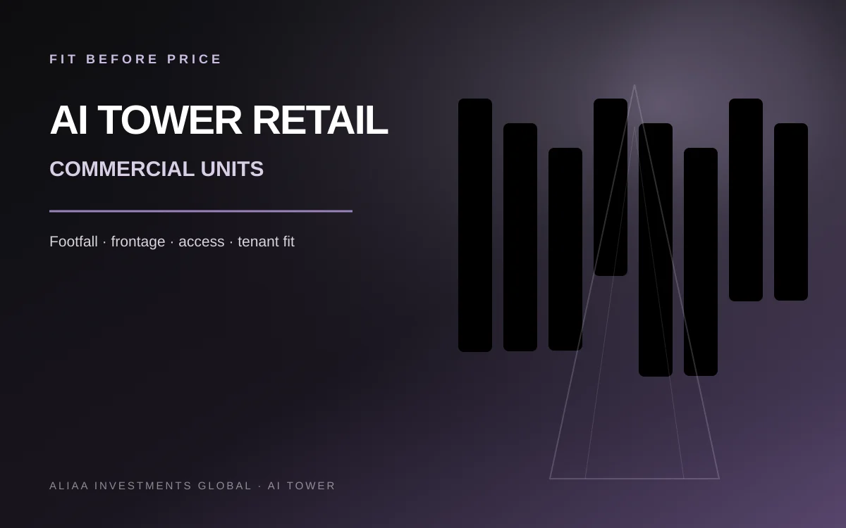 AI Tower commercial unit fit before price editorial visual