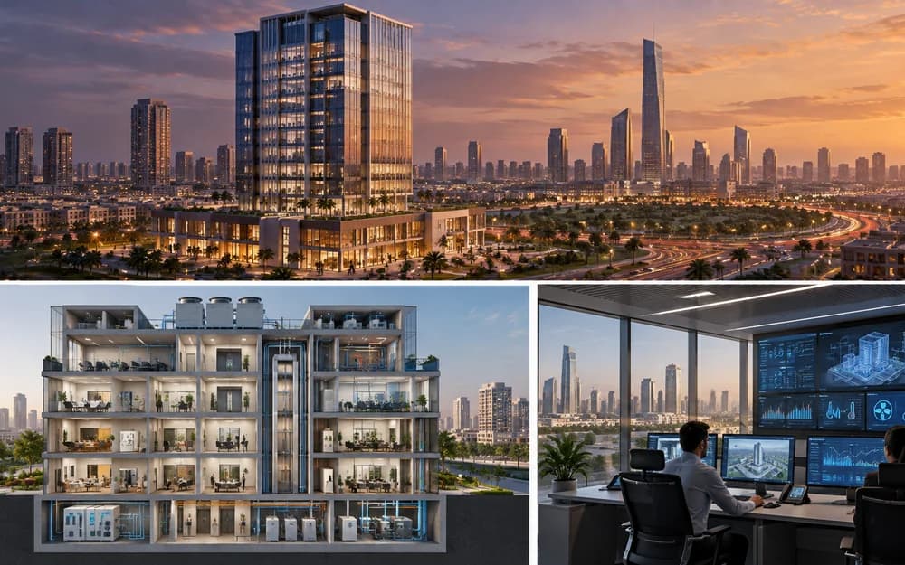 Smart tower operating systems and energy management editorial visual