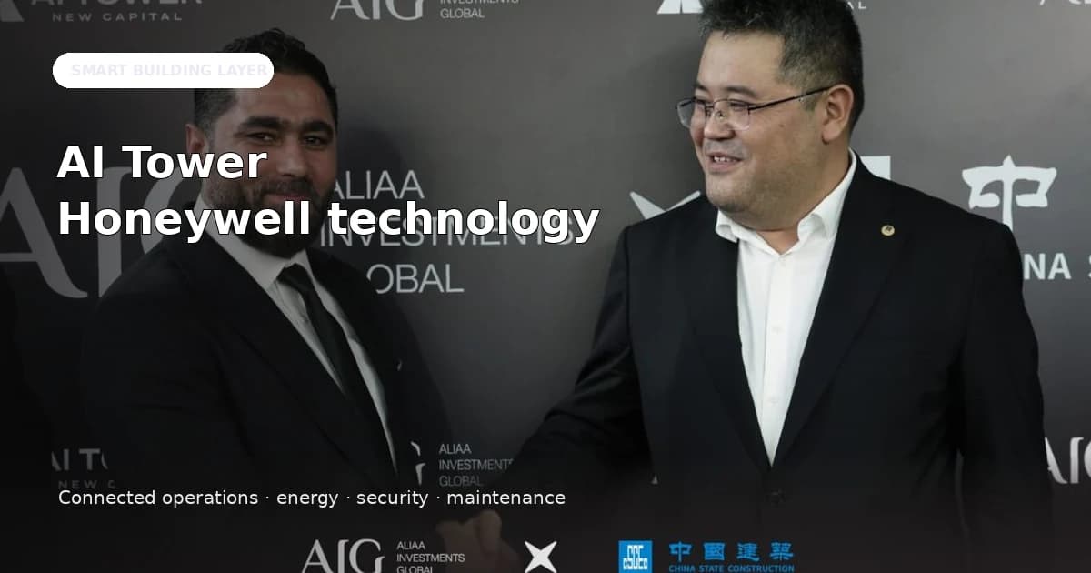 AI Tower Honeywell technology editorial visual for connected smart building operations