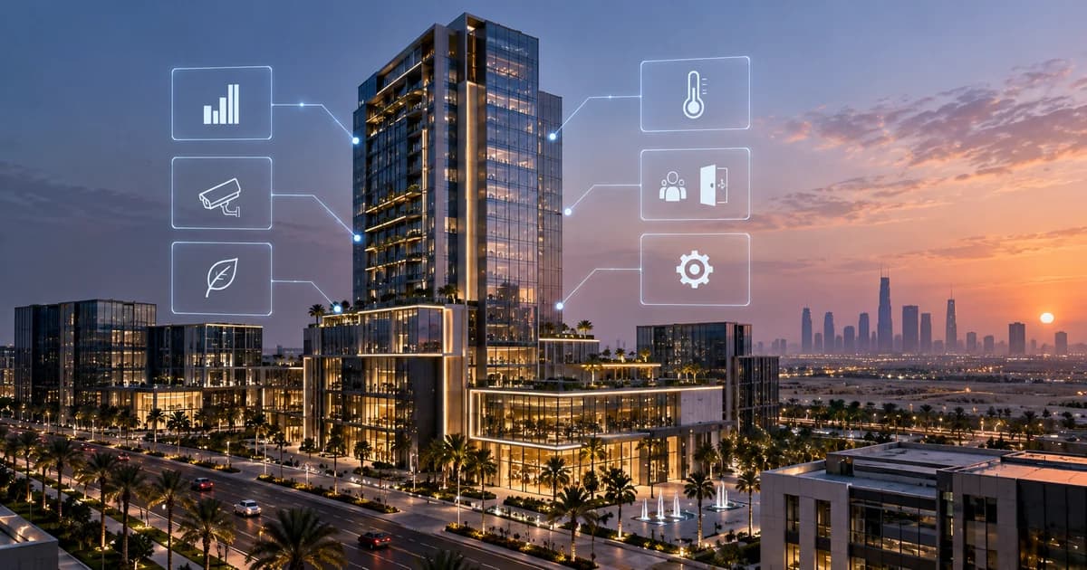 Smart building tower in Egypt with connected operations, energy, access and security systems